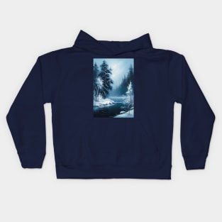 Winter Wonderland- Oil Paint Kids Hoodie